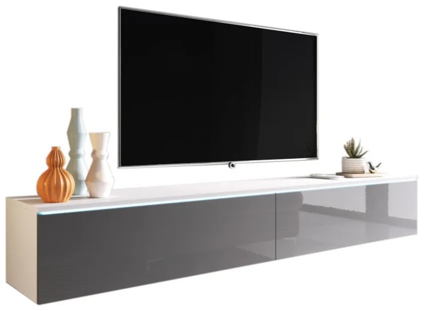 TV stolík MENDES D - biela/biela lesk / nie / 180