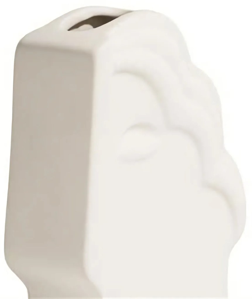 Dekoratívna keramická váza Face, Matt White, 16 cm