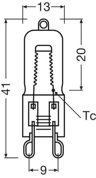 SADA 10 ks žiaroviek do rúry HALOPIN G9/25W/230V 2700K - Osram