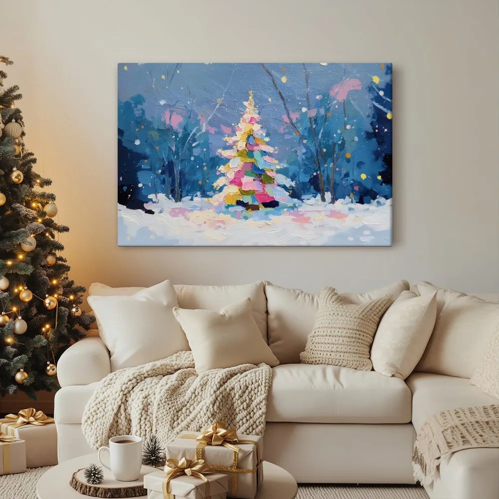 Obraz vianočný strom v zimnej krajine