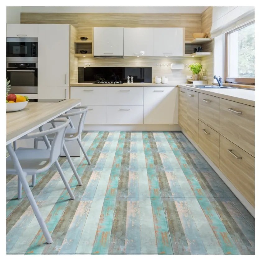 Samolepka na podlahu Ambiance Floor Sticker Parquet Floor Cote dOpale, 90 × 60 cm