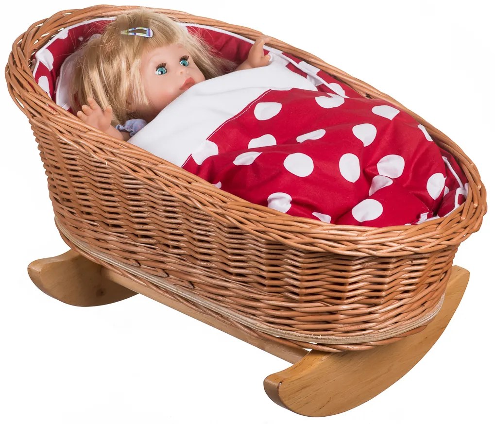 Kolíska prútená pre bábiku Vugge VII.š. 45 x hl. 30 x v. 20(cm)