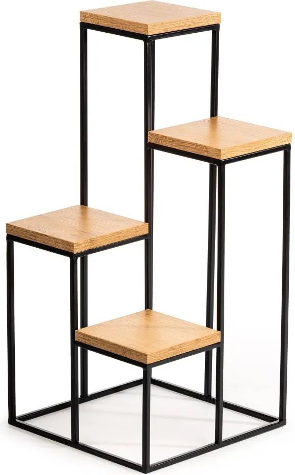 STOJAN NA KVETINÁČ KASKADA 70X34X34 CM ČIERNA/HNEDÁ