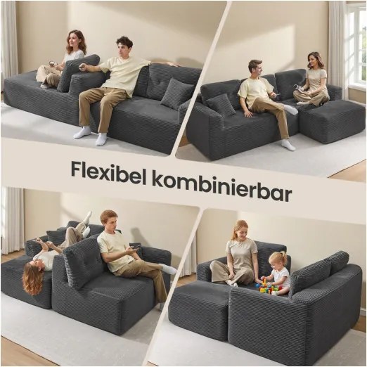 Modulárna rohová sedačka LCS184GN01 sivá