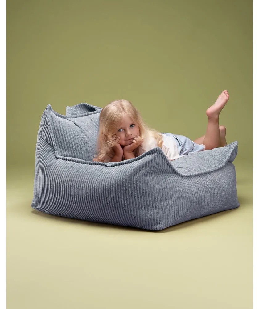 Modrý menčestrový detský sedací vak Chair – Wigiwama