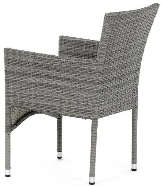 Autronic BONTEC Záhradná stolička, kov, polyratan, šedá, AZC-S2118 GREY Farba: Šedá