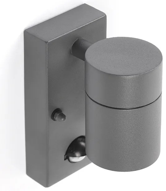 Vonkajšia nástenná lampa antracit IP44 s pohybovým senzorom - Solo