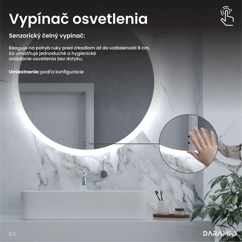 Okrúhle zrkadlo s LED svetlom E1