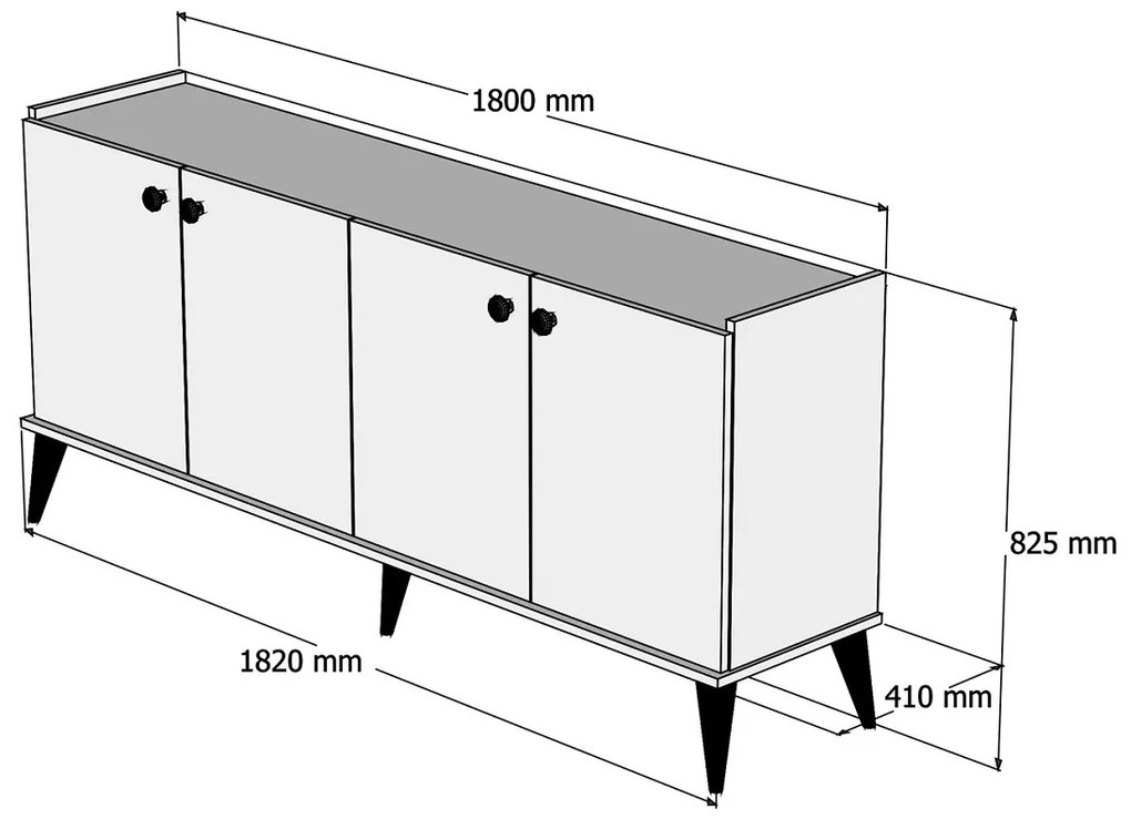 Dizajnová komoda Galilahi 182 cm vzor orech