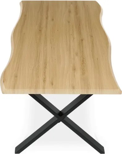 Jedálenský stôl 180x90 cm HT-F4318 OAK divoký dub / čierne nohy