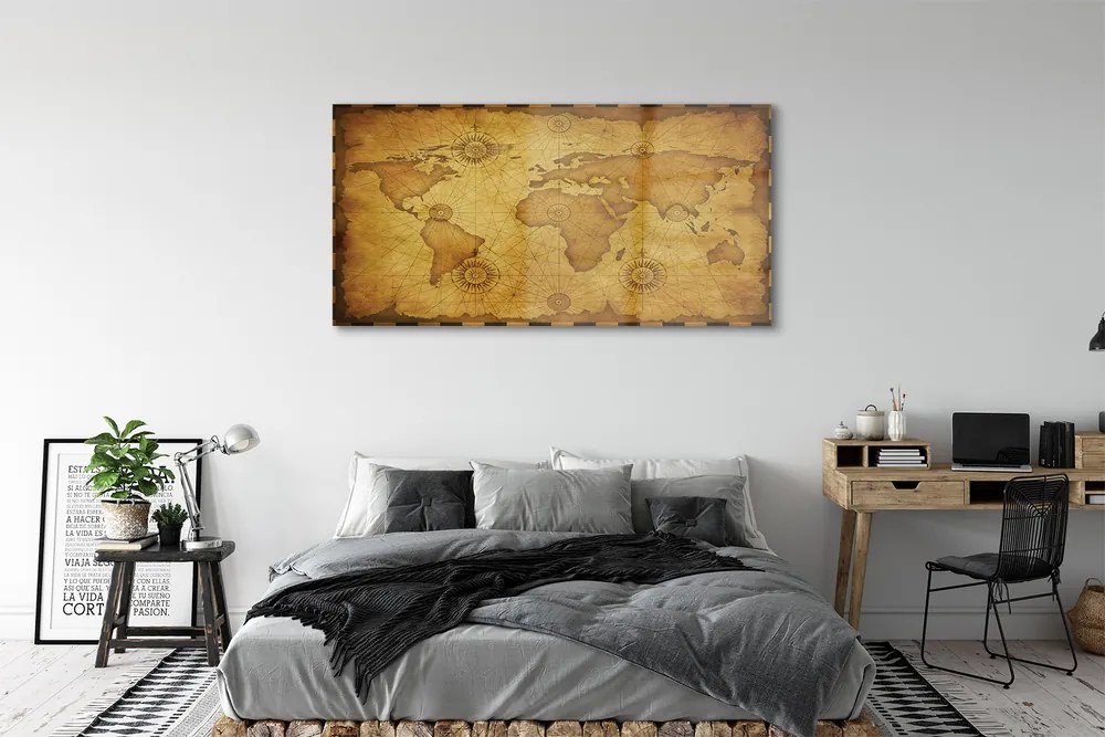 Obraz plexi Mapa spálil staré hrany 140x70 cm