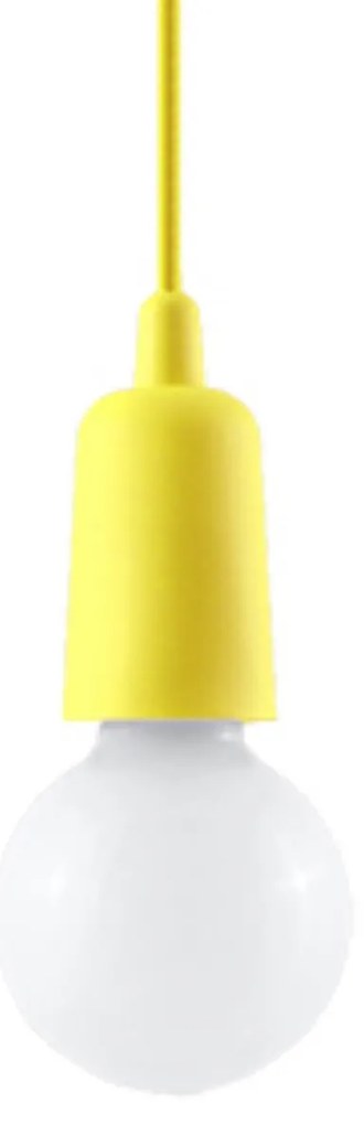 Závesné svietidlo Diego 1, žlté telo svietidla