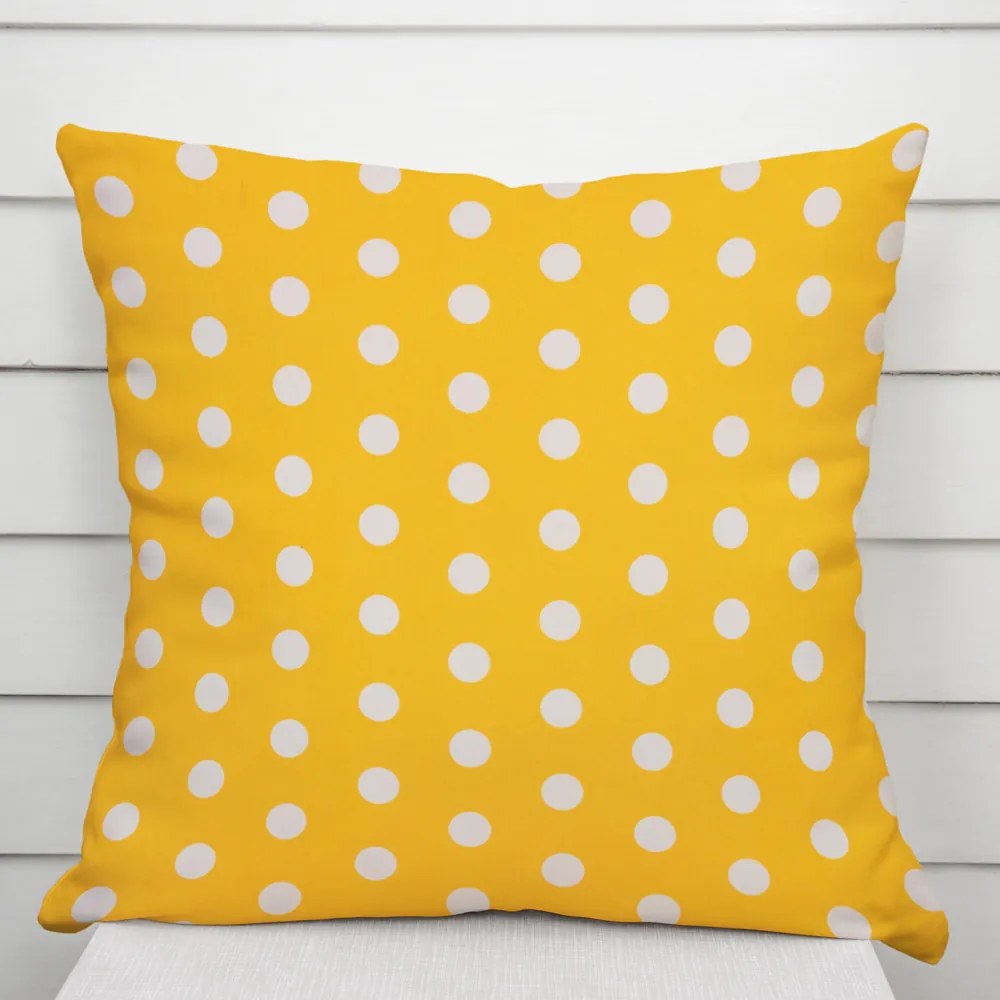 Biante Bavlnená obliečka na vankúš Sandra SA-598 Biele bodky na žltom 40 x 60 cm