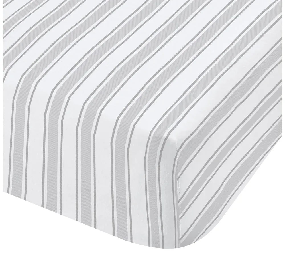 Sivo-biela bavlnená plachta Bianca Check And Stripe, 135 x 190 cm