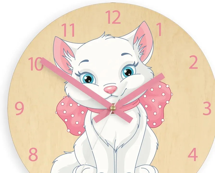 Detské nástenné hodiny Ami Mačka 30 cm viacfarebné