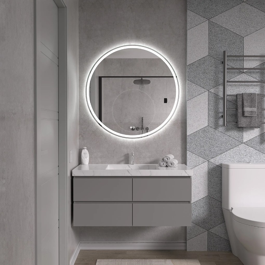 Erga Carla, okrúhle LED zrkadlo 90cm, 2070 lm, 3 farby svetla, ERG-V01-208-9090