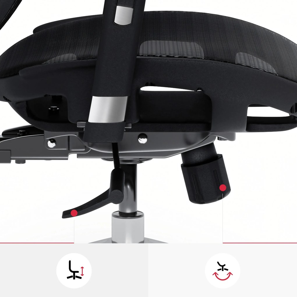 Ergonomická kancelárska stolička zo sieťoviny čierna: Diablo V-Basic