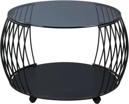 Okrúhly konferenčný stolík Shanghai, čierny/sivý%