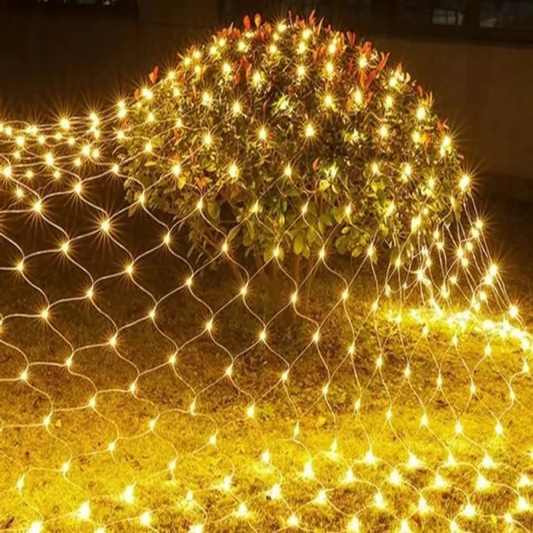 Vianočná sieťová svetelná reťaz teplá biela 100 LED 100x200cm
