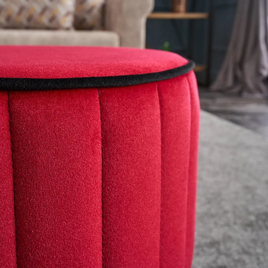 Taburet Rose Puf Red