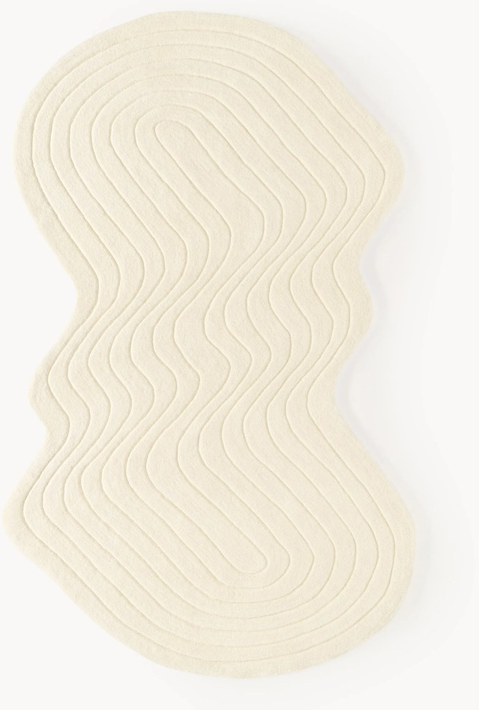 Ručne tuftovaný vlnený koberec v organickom tvare Aliza