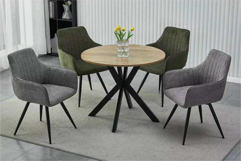 Jedálenský stôl Talia II 90 cm dub prírodný/čierny