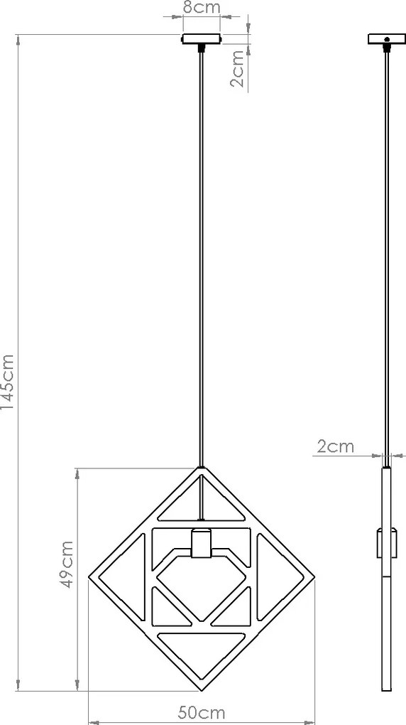Závesné svietidlo Caro, 1x drevené tienidlo