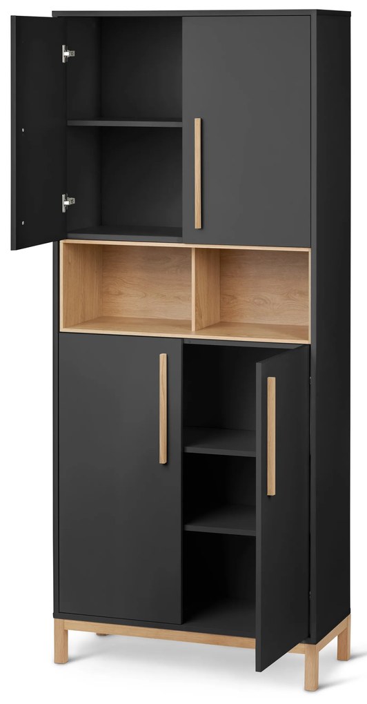 Vysoká skrinka do kúpeľne »Eklund«, antracitová