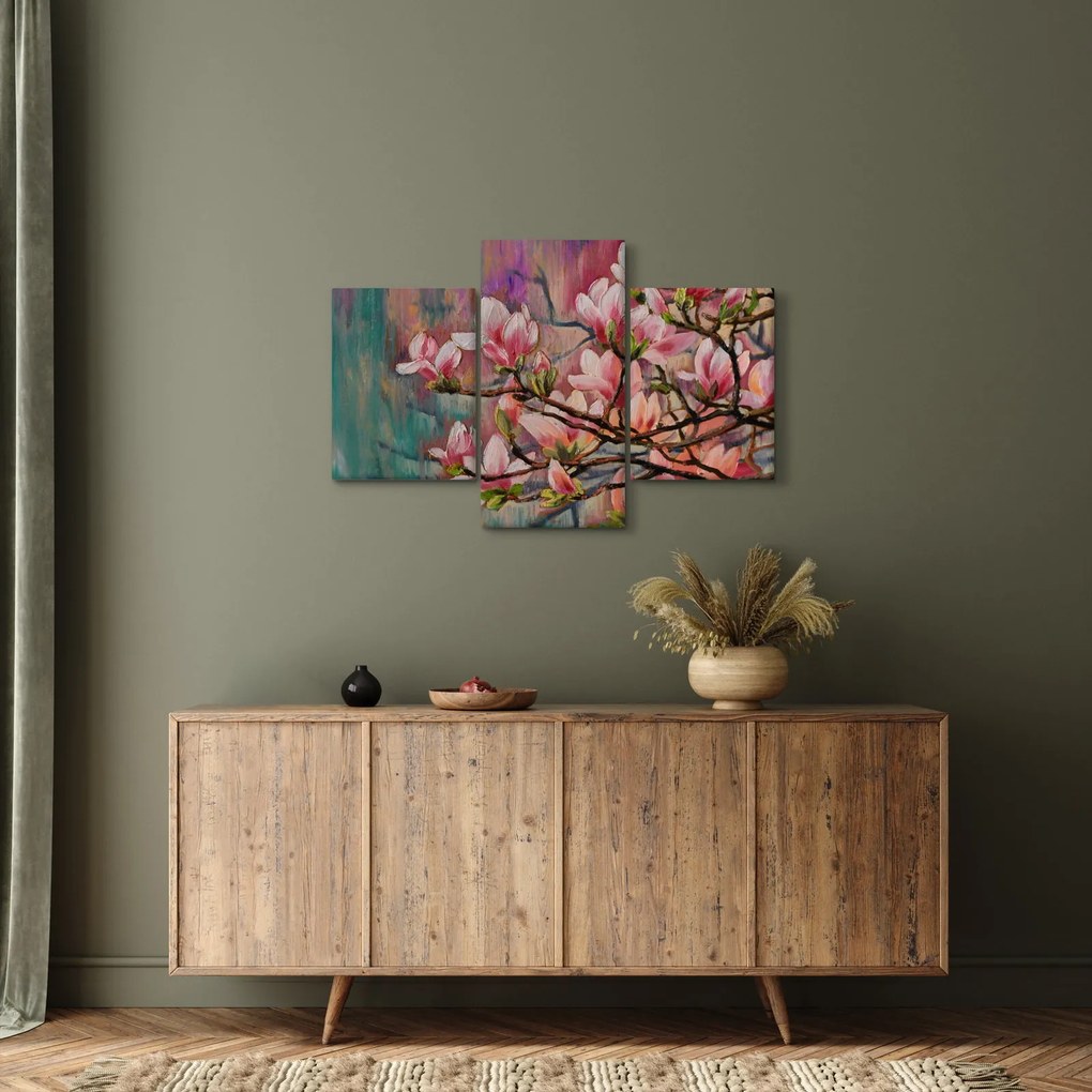 Obraz - Olejomaľba, Rozkvitnutá sakura (90x60 cm)