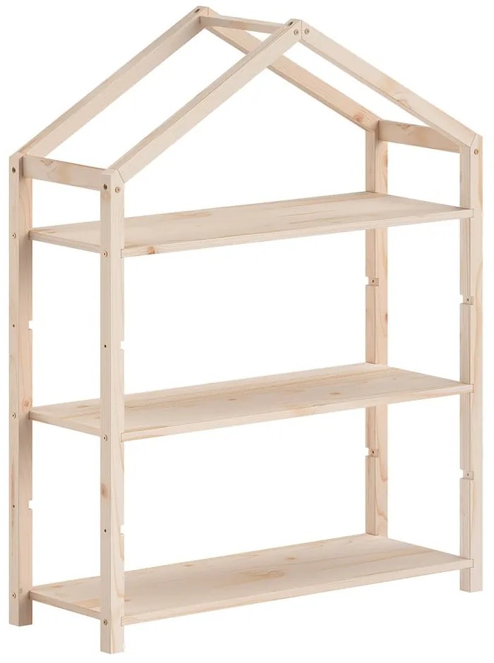 Detská knižnica z borovicového dreva v prírodnej farbe 111x141x40 cm Dallas – Vipack