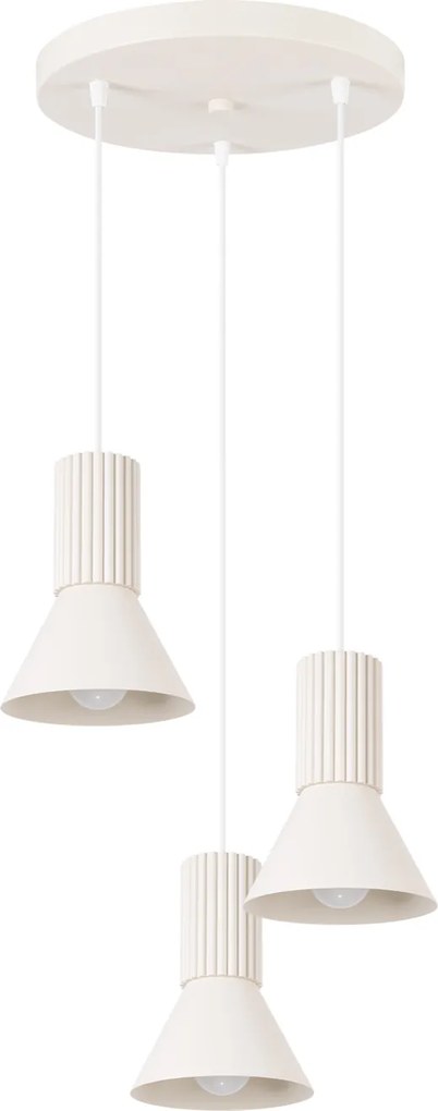 Závesné svietidlo Estria, 3x biele kovové tienidlo, be, o
