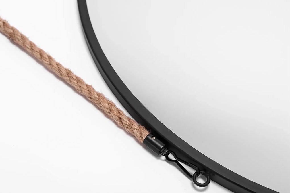 Okrúhle Retro zrkadlo na lane Rozmer zrkadla: priemer 50cm