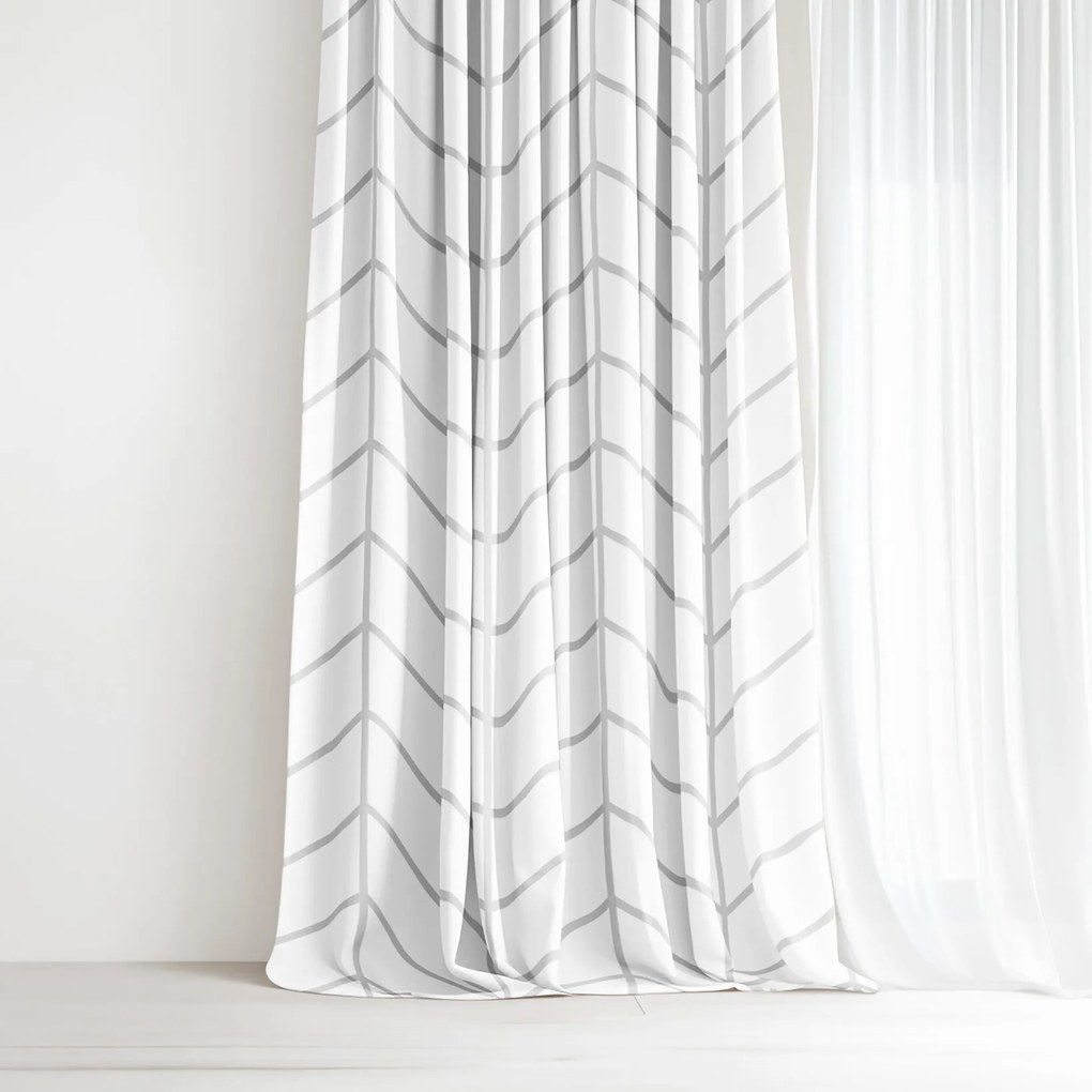 Goldea bavlnený záves - cikcak na bielom 160x150 cm