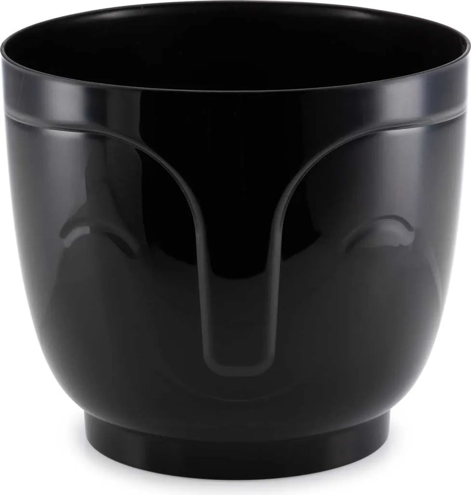 PLASTOVÝ KVETINÁČ ZOE SADA 2KS 16X18,5 CM+14,3X16,5 CM ČIERNA