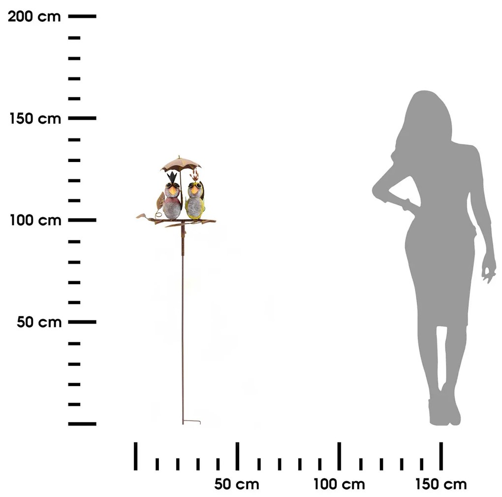 Zapichovacia záhradná dekorácia Jason, 133 cm, kov, viacfarebná