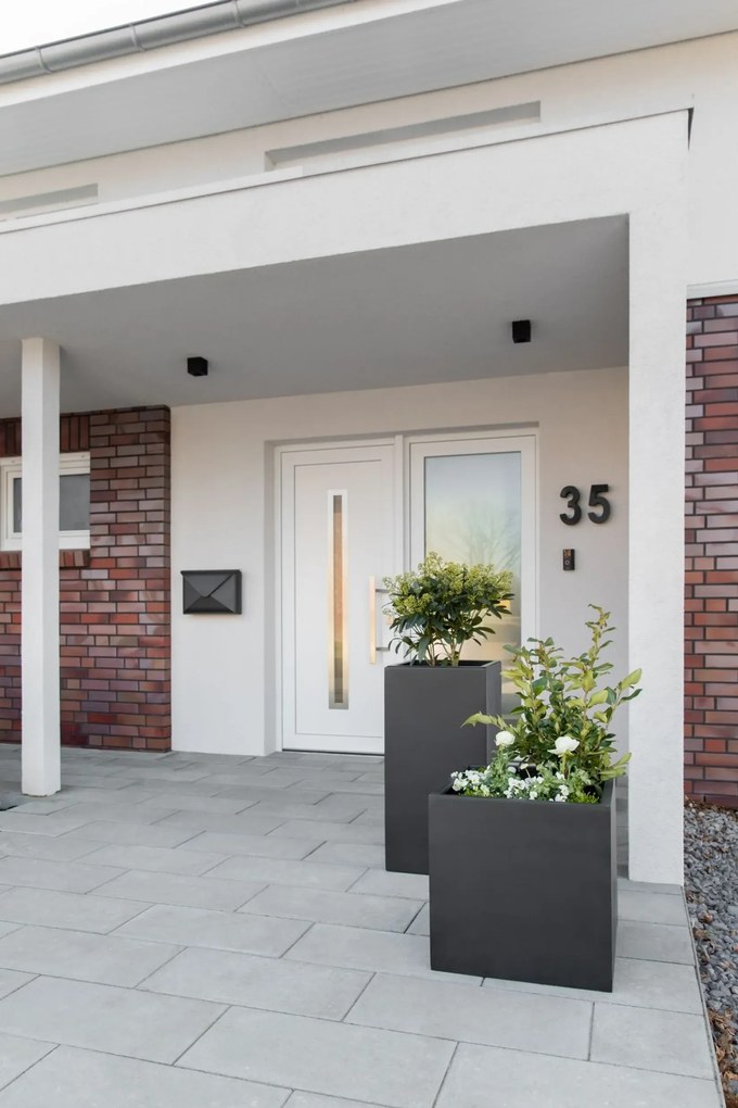 Kvetináč BLOCK, sklolaminát, 50x50x50 cm, antracit