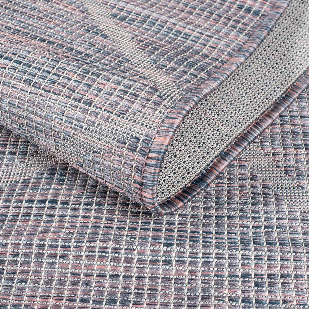 Dekorstudio Šnúrkový okrúhly koberec PALM 3075 - ružovomodrý Priemer koberca: 160cm