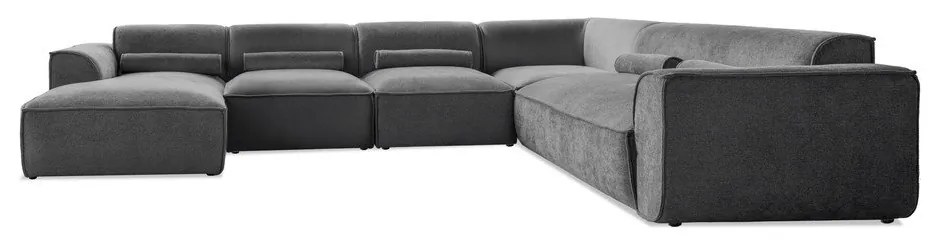 Sivá rohová pohovka (pravý roh/do tvaru "U") Flex Felix – Miuform