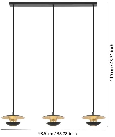 Eglo 99663 - LED Luster na lanku NUVANO 3xGU10/4,5W/230V