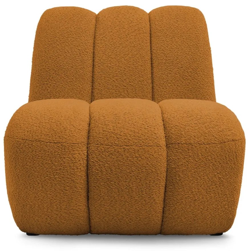 Kreslo z textílie buklé v horčicovej farbe Janissaire – Bobochic Paris