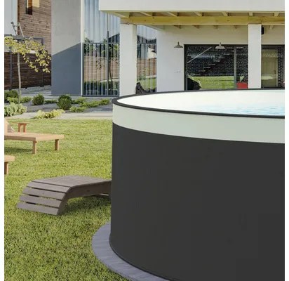 Bazén s oceľovou stenou Planet Pool samotný bazén 350 x 90 cm bez príslušenstva antracit/pieskový