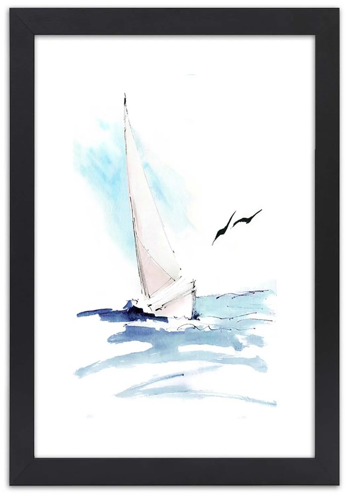 Gario Plagát Jachta na mori Farba rámu: Bez rámu, Rozmery: 30 x 45 cm