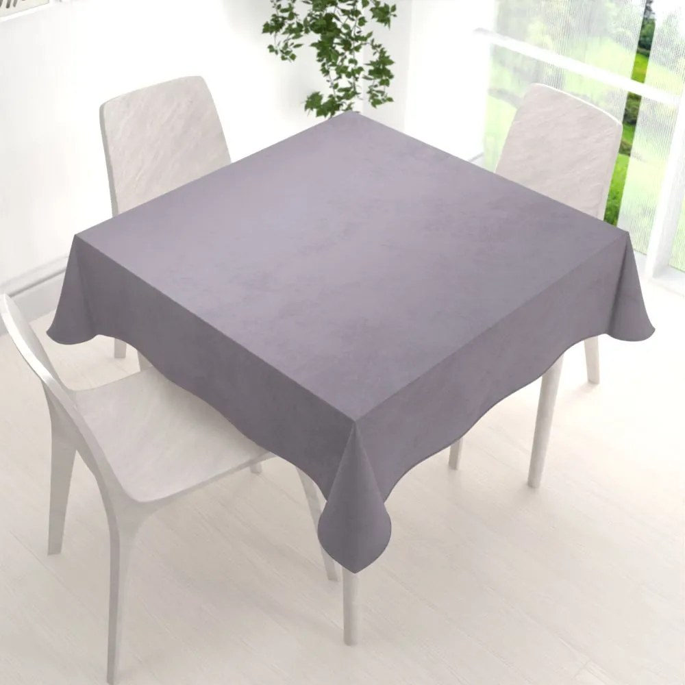 Biante Veľký zamatový štvorcový obrus Velvet Prémium SVP-013 Sivý 210x210 cm