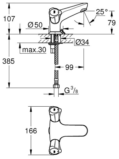GROHE 21100001 - Umývadlová batéria COSTA L DN 15 lesklý chróm