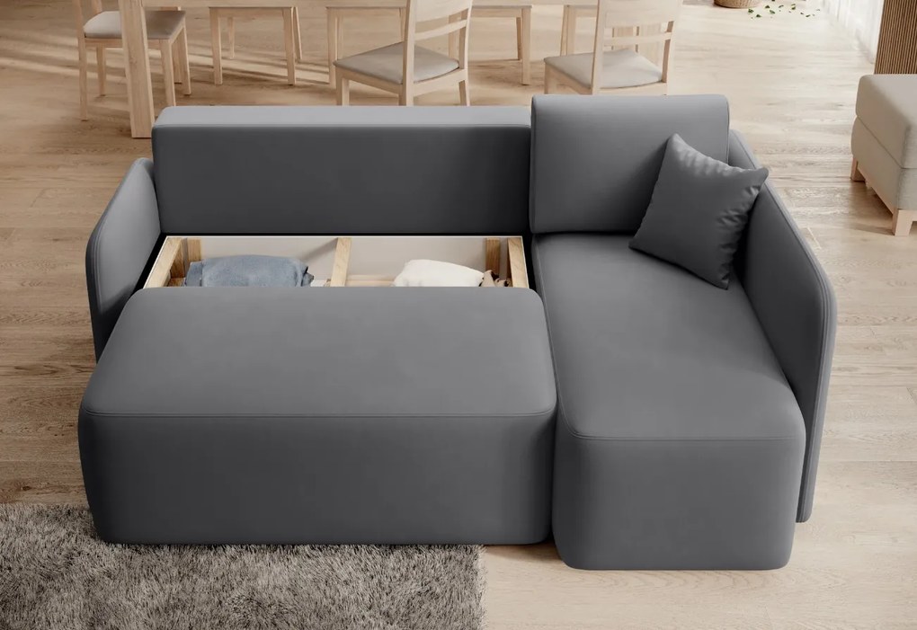 AKCIA Tmavosivá rohová sedacia súprava HADSON pravý roh II. akosť Varianta: Pravý roh