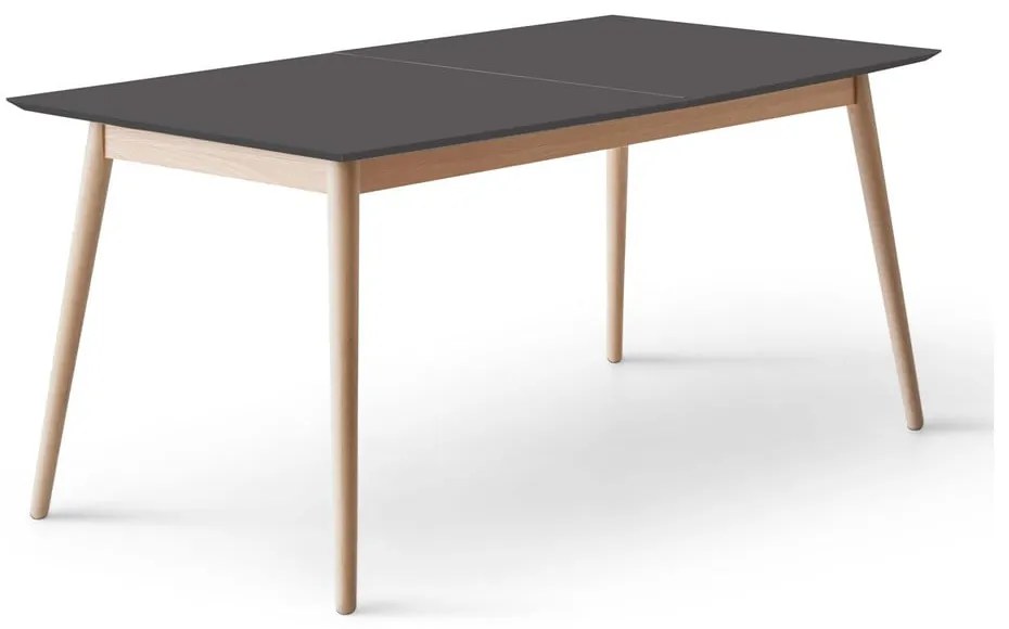 Rozkladací jedálenský stôl s čiernou doskou a prídavnou doskou 90x165 cm Meza – Hammel Furniture