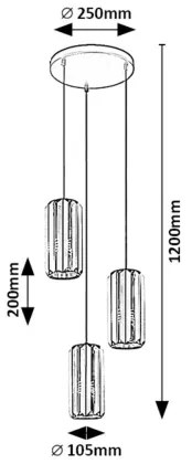 Rabalux 72255 - Luster na lanku VENESS 3xE27/40W/230V