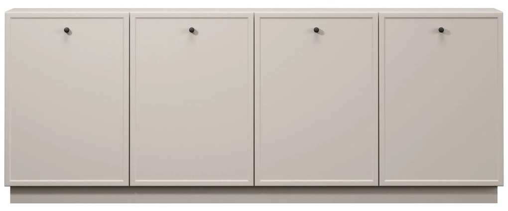 Komoda Lorini 200 cm na sokli - kašmírová / čierne úchytky G