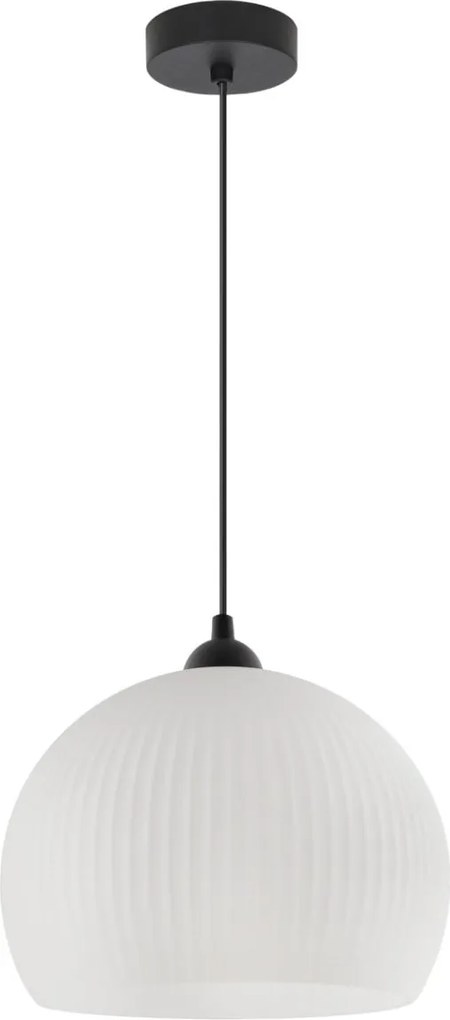 Závesné svietidlo Riffle 5, 1x biele sklenené tienidlo, b