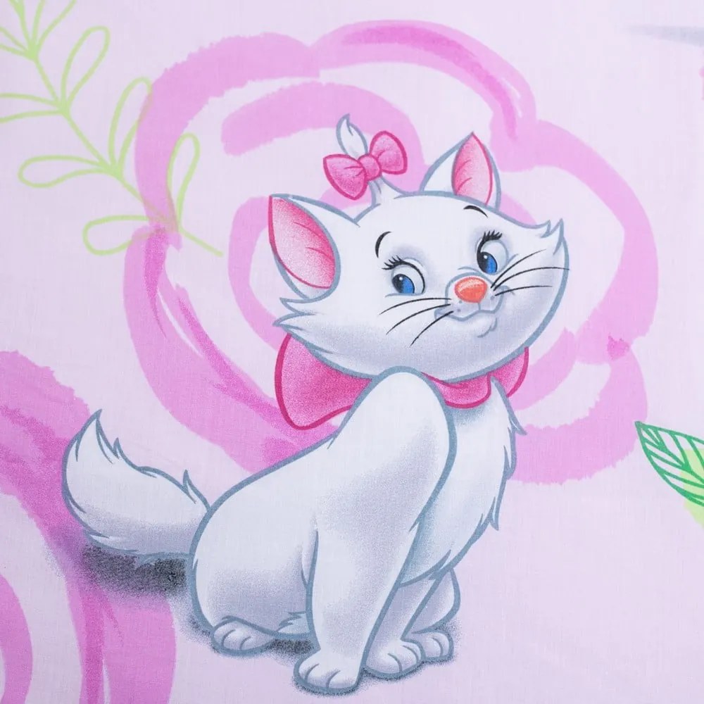 Ružové bavlnené detské obliečky na jednolôžko 140x200 cm Marie Cat "Pink" – Jerry Fabrics